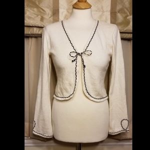 Lela Rose Angora Cashmere Blend Cardigan Sweater